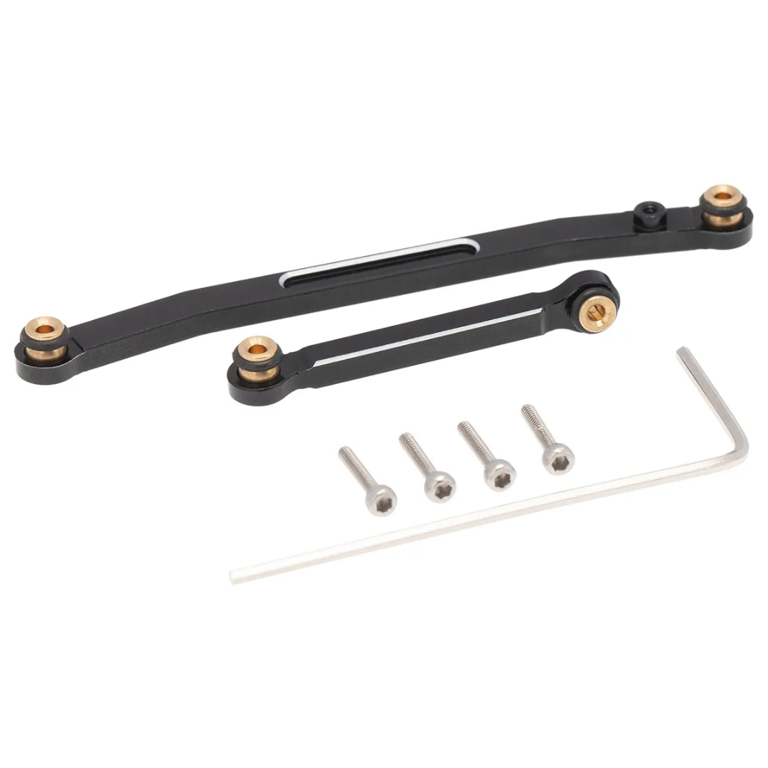 2pcs Aluminum Alloy Steering Rod Link Set 65mm 38mm for 1/24 Axial SCX24 90081 RC Crawler Car Accessories