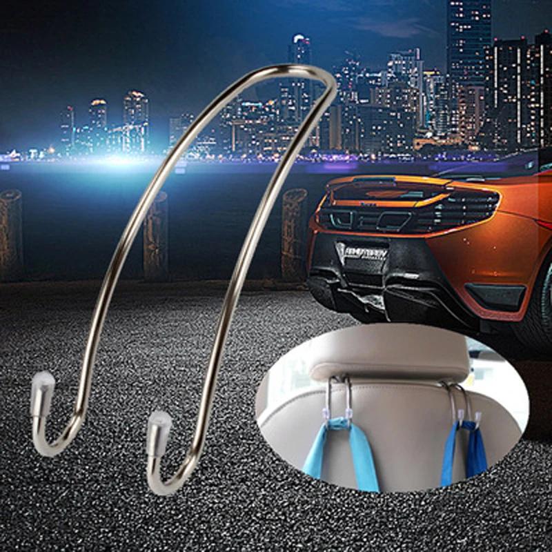 

2pcs Multifunctional Stainless Steel Car Seat Back Hook Hang Baby Bottles And Other Baby Objects