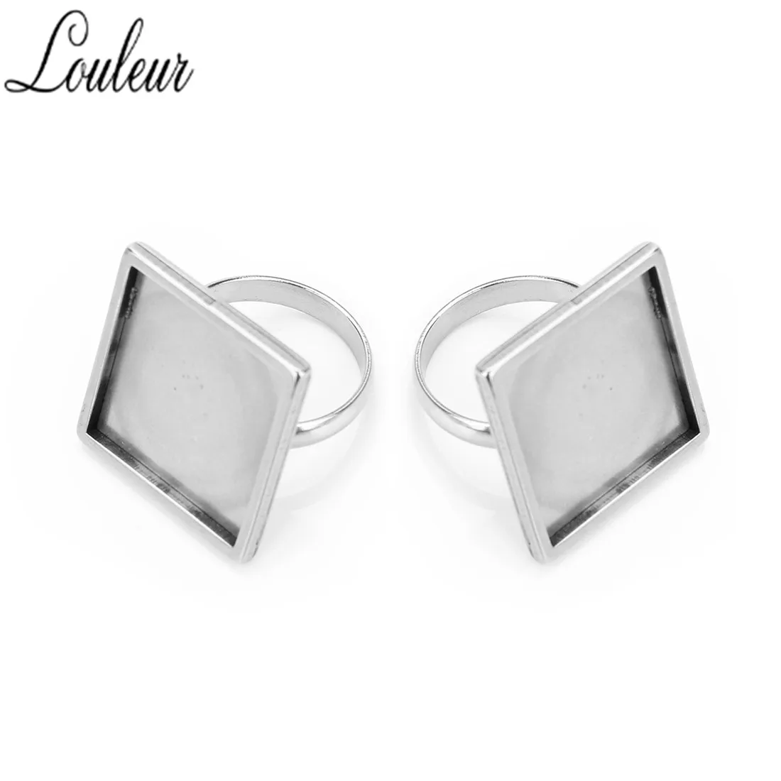 Основание для открытых колец из нержавеющей стали 2 шт./лот подходит квадратных