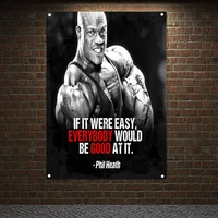 if it were easy everybody would be good at it man muscular body poster wall art flags workout bodybuilding banners gym decor