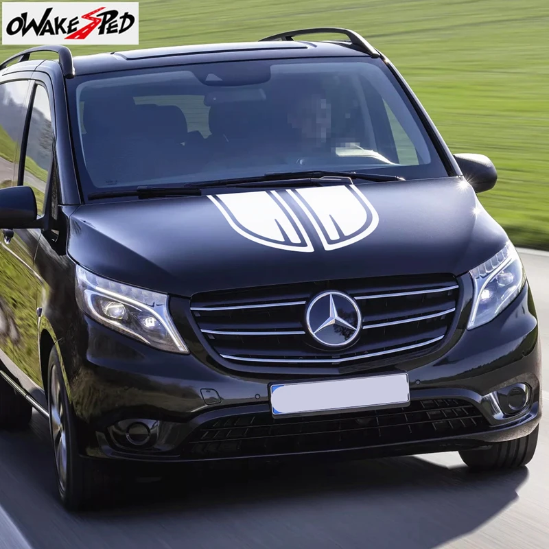 

Спортивный Стайлинг для Mercedes Benz Metri, автомобильная капота, гоночные полосы, Автомобильная крышка двигателя, декоративная наклейка, внешние ...