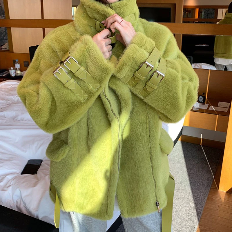 Мода 2021 зимняя женская куртка Байкерская Вельветовая Высококачественная шуба