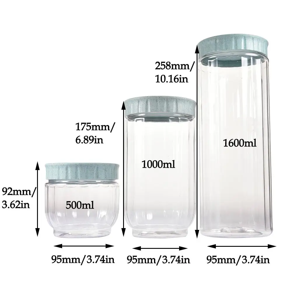 Прозрачная пластиковая герметичная банка бытовая для хранения молока порошка