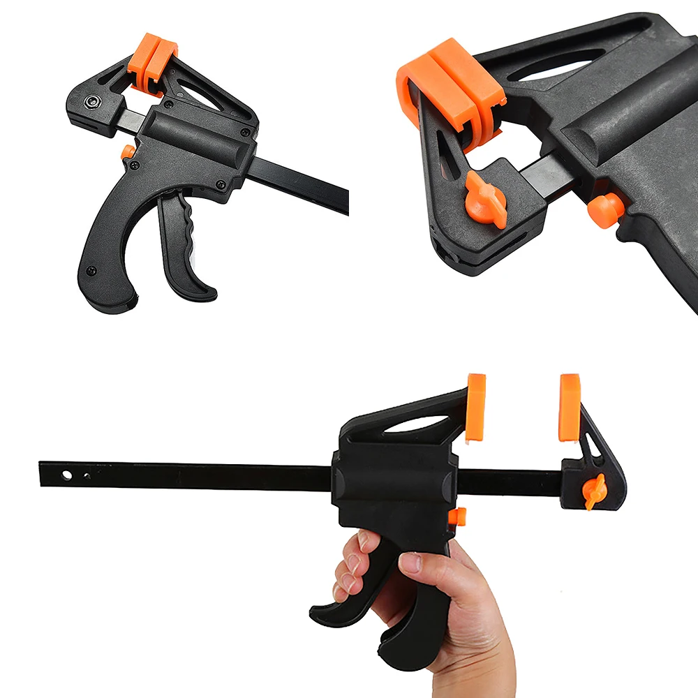 

4 Inch Plastic F Clamps Set Bar F Clamps Clip Grip Quick Ratchet Release Woodworking DIY Hand Tool Kit Home Hand Gadget Tools