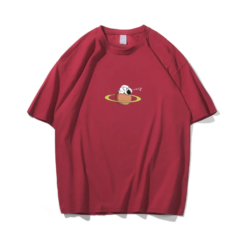 

RED STORE Men Oversized t-shirt off Fashion white Streetwear printer short Tops casual cotton o-neck tees black t shirt men pack