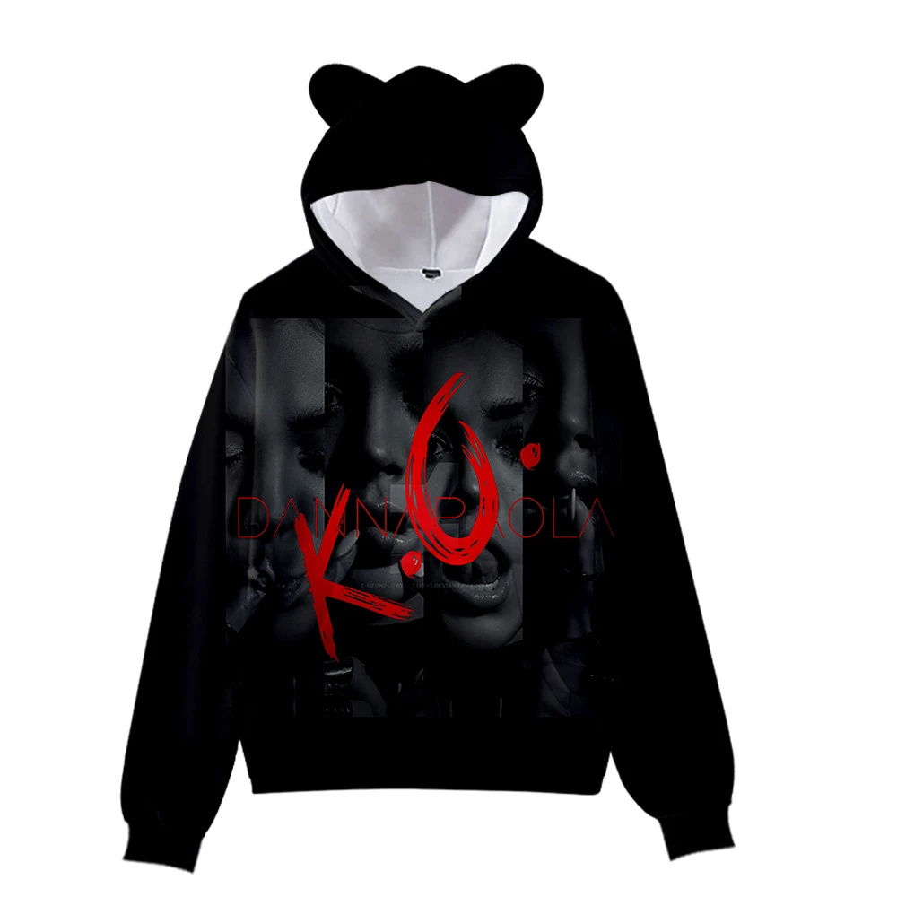 

WAMNI Danna Paola Cat Ear Hoodie Kawaii Fashion Streetshirt Hoody Sweatshirts Pullover Polyester Women Girl Simple Casplay Tops