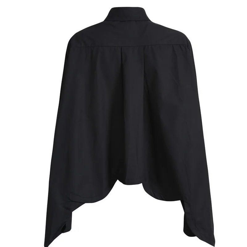 

2021 Spring Chic Irregular Loose Women Blouse Fashion Casual All Match Femme Blusas Turn Down Collar Single Breasted Shirts