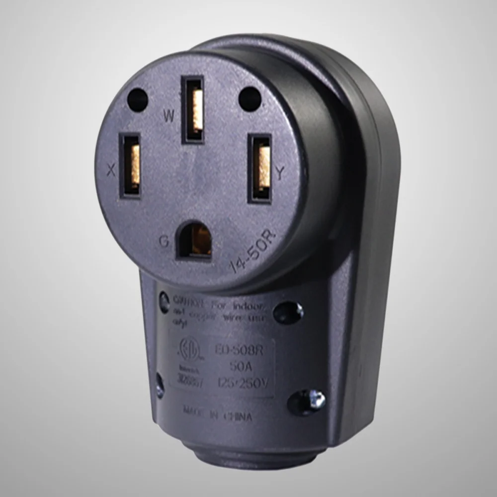 

Replacement RV Plug Female 14-50P 50A 125V/250V American Style Plug (Black)