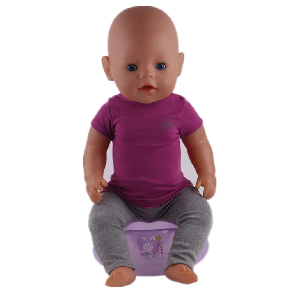 LUCKDOLL башня шаблон футболка+ колготки подходит 18 дюймов Американский 43 см BabyDoll одежда аксессуары, игрушки для девочек, поколение, подарок на день рождения