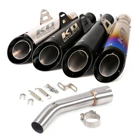 slip on motorcycle exhaust mid connect pipe and 51mm muffler stainless steel exhaust system for yamaha fz1 2006 2015