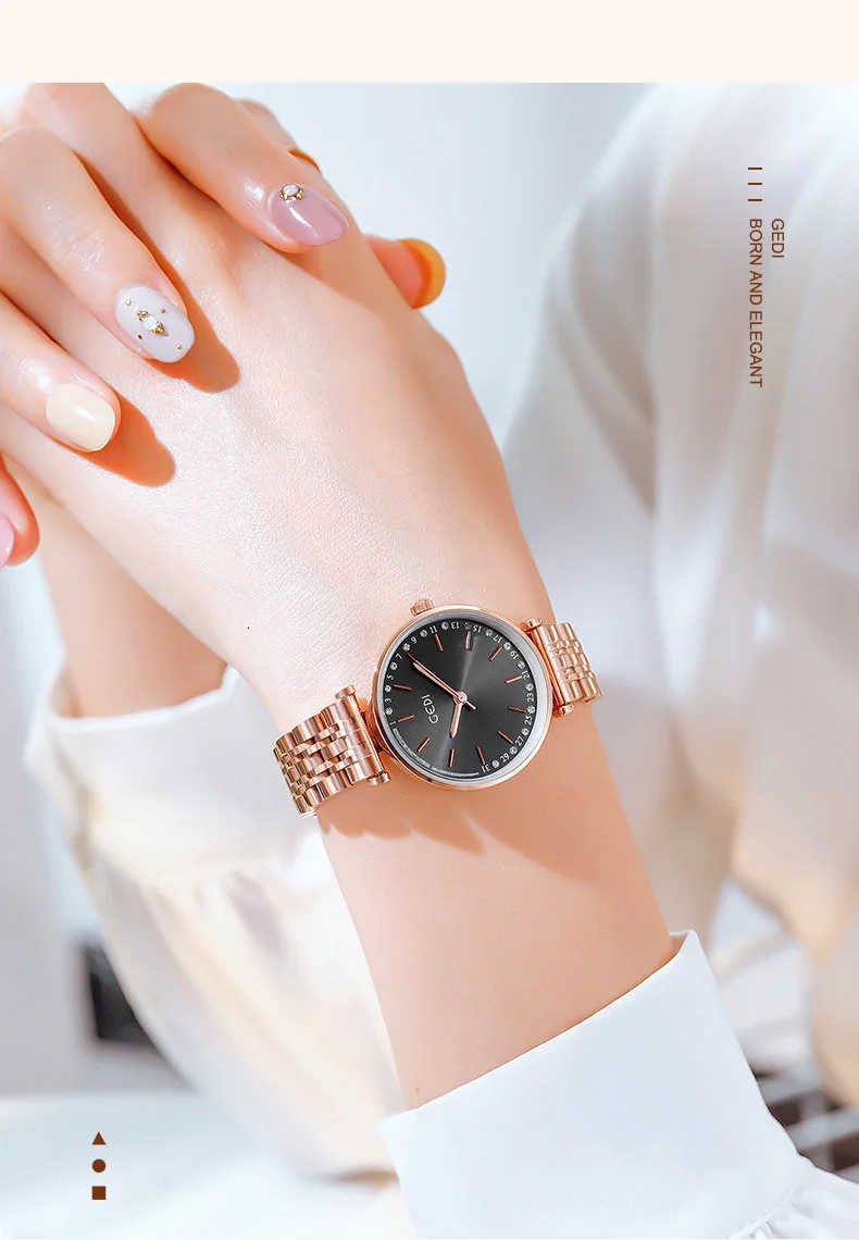 

2020 New Women Watch Luxury Elegant Diamond Rose Gold Watch 32mm Dial Ultra-thin Quartz Watch Gift Reloj Mujer Montre Femme