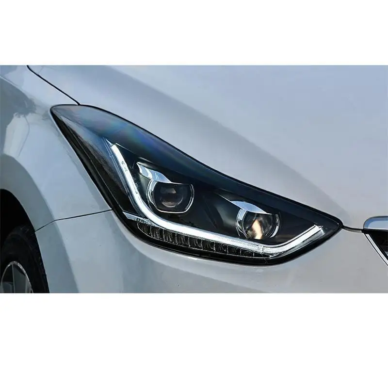 Боковой указатель поворота внешний стиль авто Drl светодиодные дневные ходовые части фары автомобильные фары в сборе для hyundai Elantra