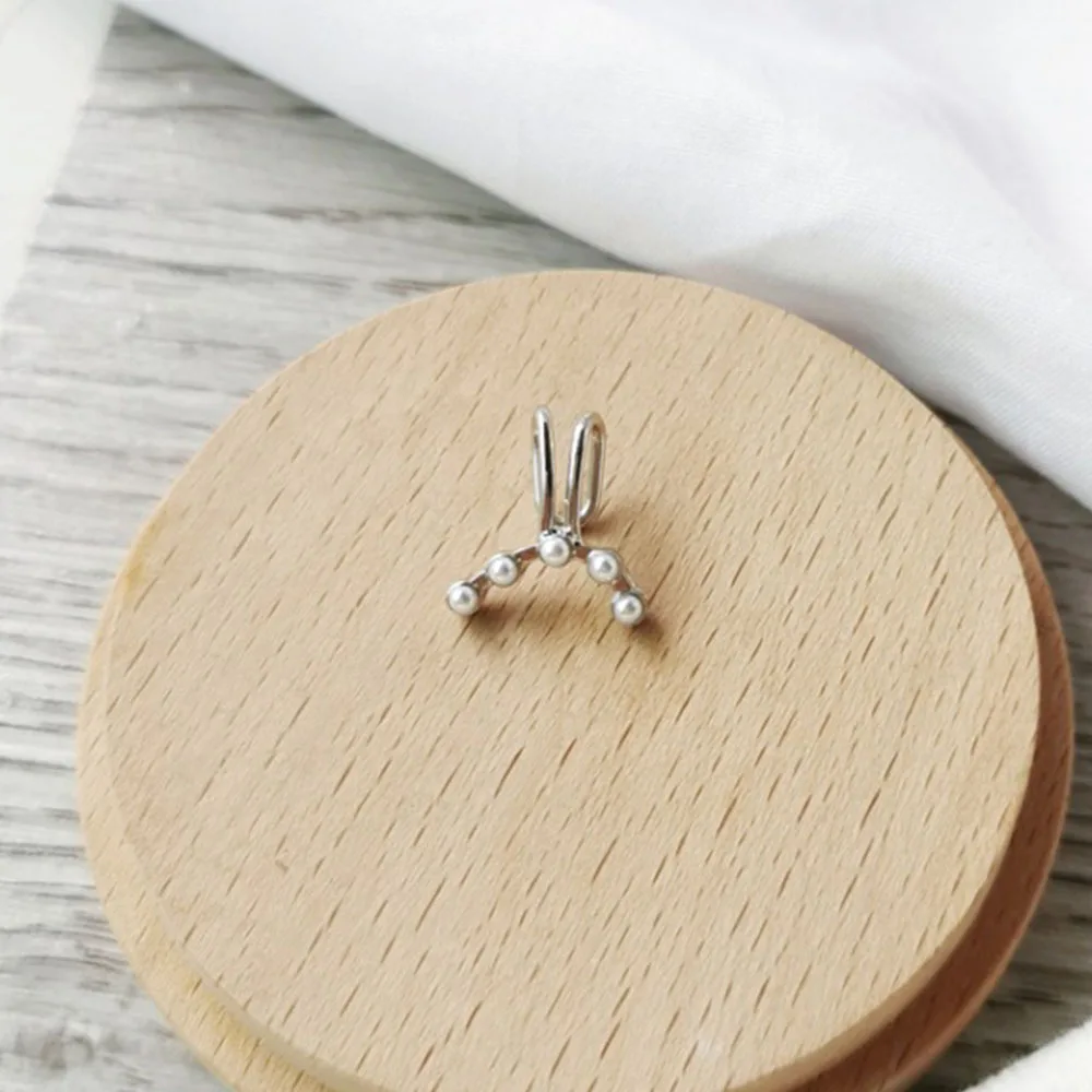 1PCS Simulated Pearl Clip On Earrings Silver Color Ear Bone Cartilage Earring Simple Jewelry Earcuffs For Women boucle d'oreille