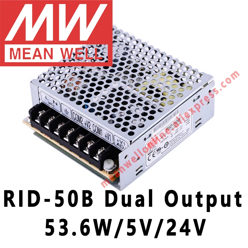 

Mean Well RID-50B 53.6W 5V/24V Dual Output Switching Power Supply meanwell online store