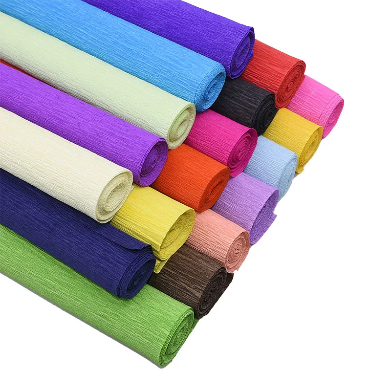 

250*25cm Colored Crepe Paper Roll Origami Crinkled Crepe Paper Craft DIY Flowers Decoration Gift Wrapping Paper Craft