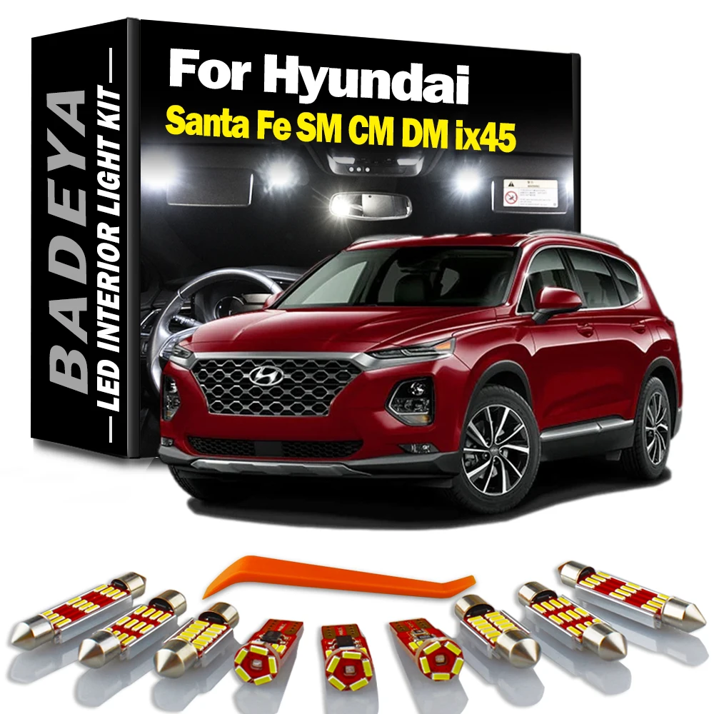 

BADEYA Canbus For Hyundai Santafe Santa Fe SM CM DM ix45 2001-2020 Vehicle Bulbs LED Interior Map Dome Trunk Light Kit Led Lamp