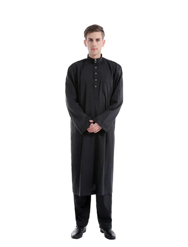 Muslim Solid Two Piece Men's Robe Middle East Muslim Sets Muslim Fashion  Muslim Abaya Turkish Store Clothes Men Wholesale