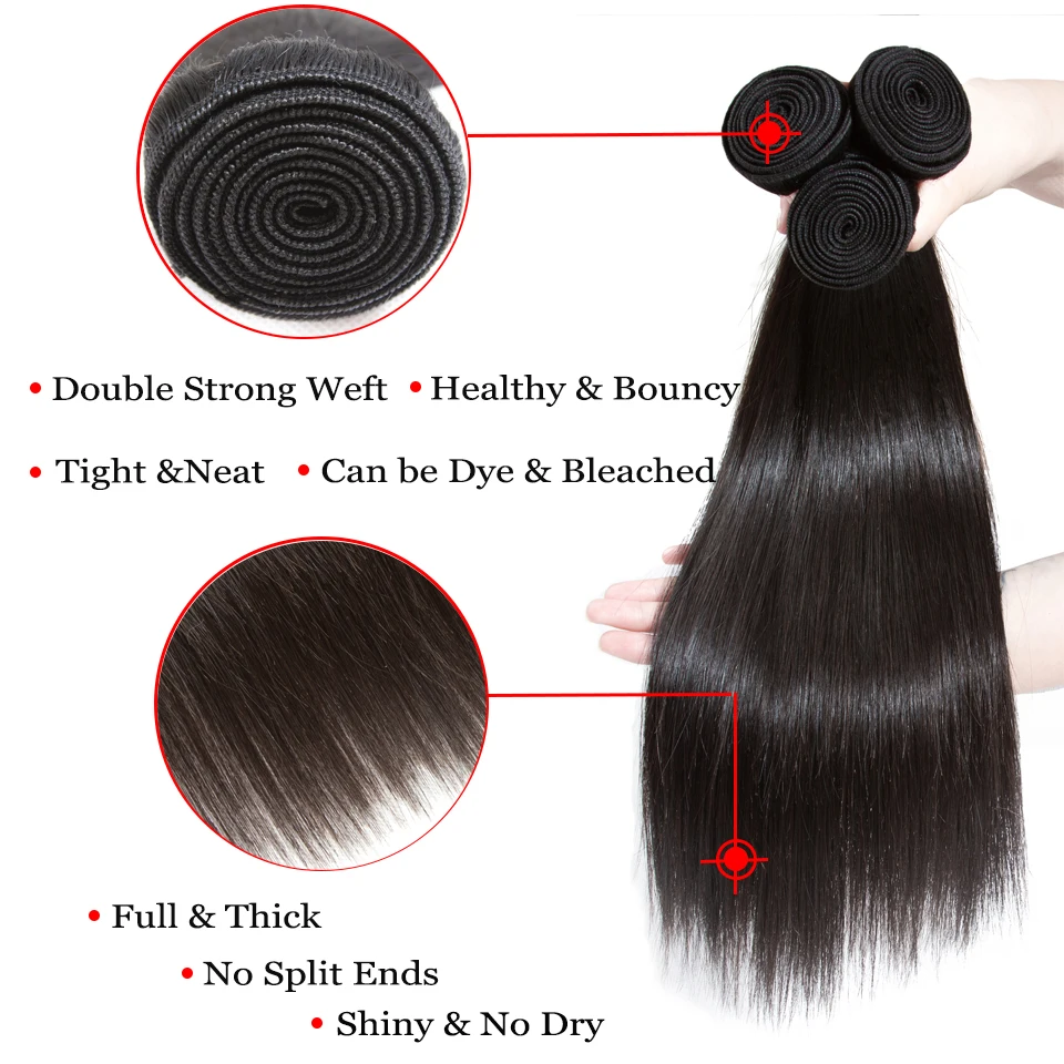 Прямые волосы пряди с закрытием бразильские волосы, волнистые пряди 13x6 кружева пряди волос на заколках Реми человеческие волосы 3 пряди с фронтальной