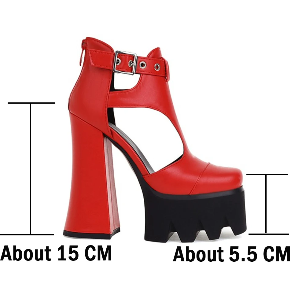 

SaraIris Brand New Arrival Ladies Sandals Buckle Square High Heel Platform Sandals Women Zipper Stylish Luxury Women's Shoes