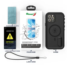 Waterproof  with Kickstand For iphone 12 Pro Max Mini Case  Armor Dustproof Diving funda coque Luxury phone cover Holder carcasa