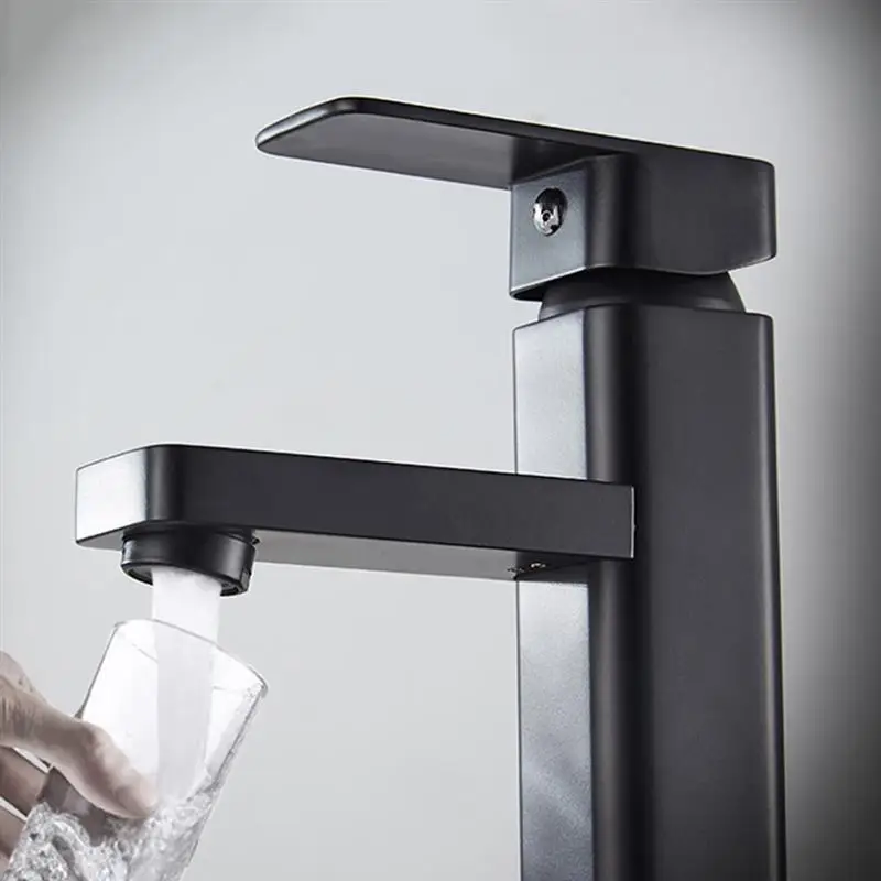 

Square Paint Sink Faucet Set Washbasin Faucet Bathroom Basin Faucets Hot Cold Mixer Tap Single Hole Kitchen Items