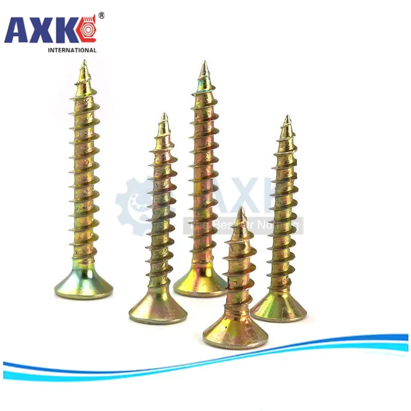 AXK цвет цинк плюс Жесткий деревянный винт Крестовая головка саморезы M4 шурупы