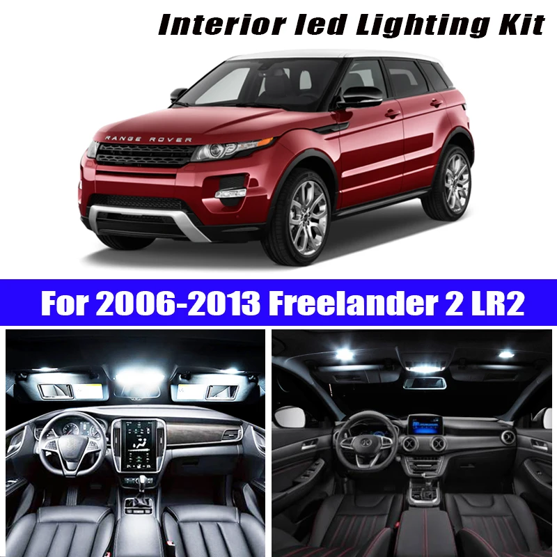 

17pcs License plate lamp + interior LED light dome bulb + side light kit for Land Rover for 2006-2013 Freelander 2 LR2