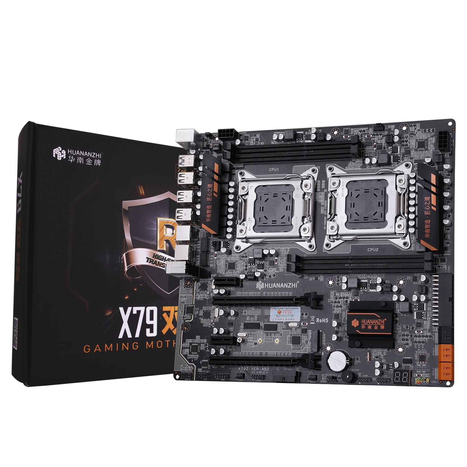 HUANANZHI X79 4D двойной Процессор материнская плата с 2 Intel Ксеон E5 2660 V2 охладители 32G
