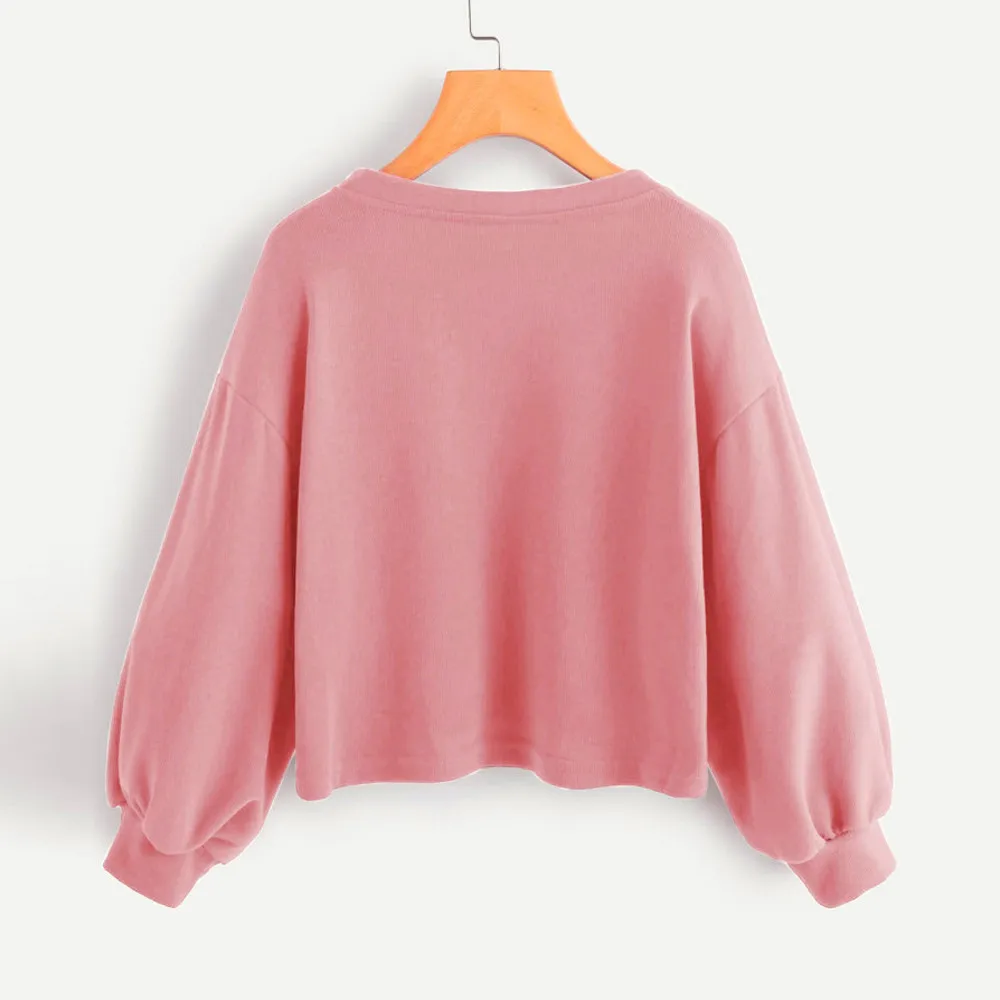 Свитшот женский с капюшоном и рукавами-фонариками осень 2019 | Женская одежда