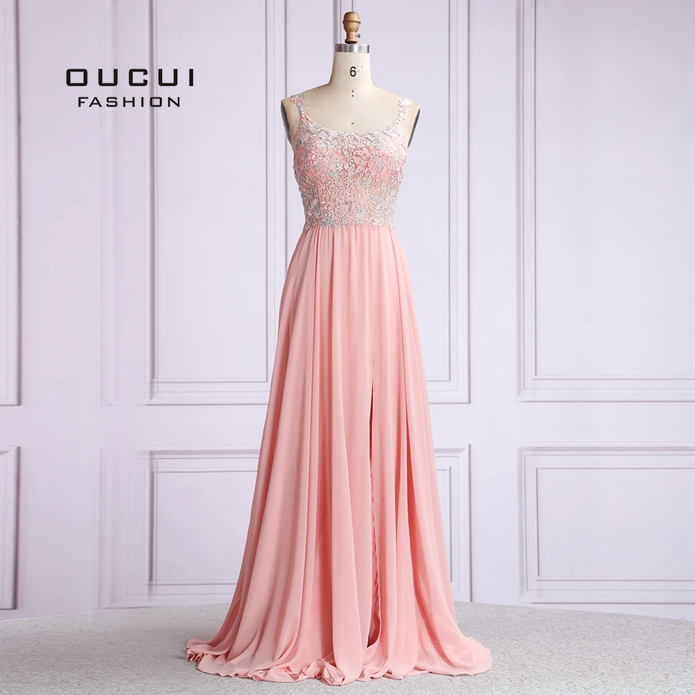 Oucui длинное вечернее платье размера плюс с кристаллами вечерние платья