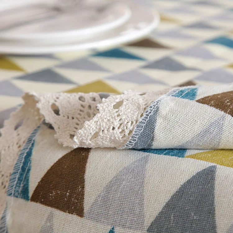

Geometric Tablecothes Lace Table Cover Triangle Printed Rectangle Table Decoration Waterproof Oilproof Table Protector