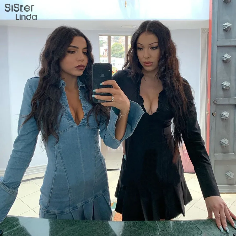 Женское плиссированное платье Sisterlinda однотонное свободное облегающее с отложным
