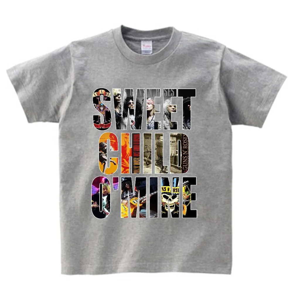 

3T~9T Kids/Boy/Girl Famous Rock Band Guns N Roses Guns Print T Shirts Children Music Tops Tee Baby Fashion T Shirt T-shirt NN
