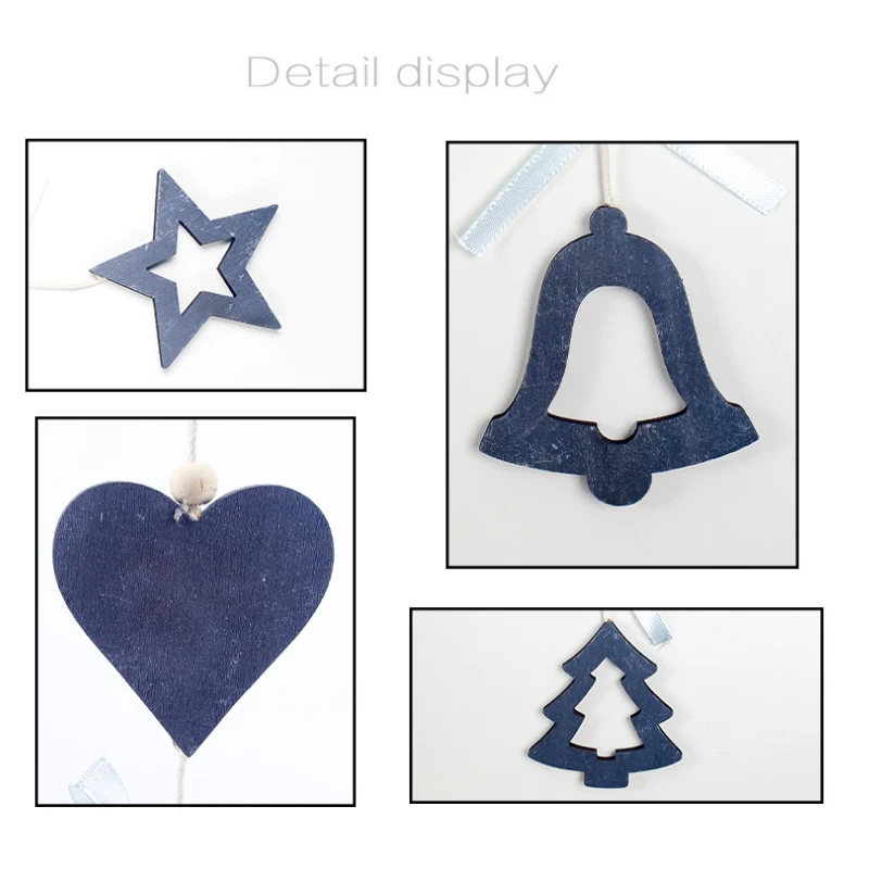 Новые рождественские украшения Дерево Деревянный Декор бусины бант кулон