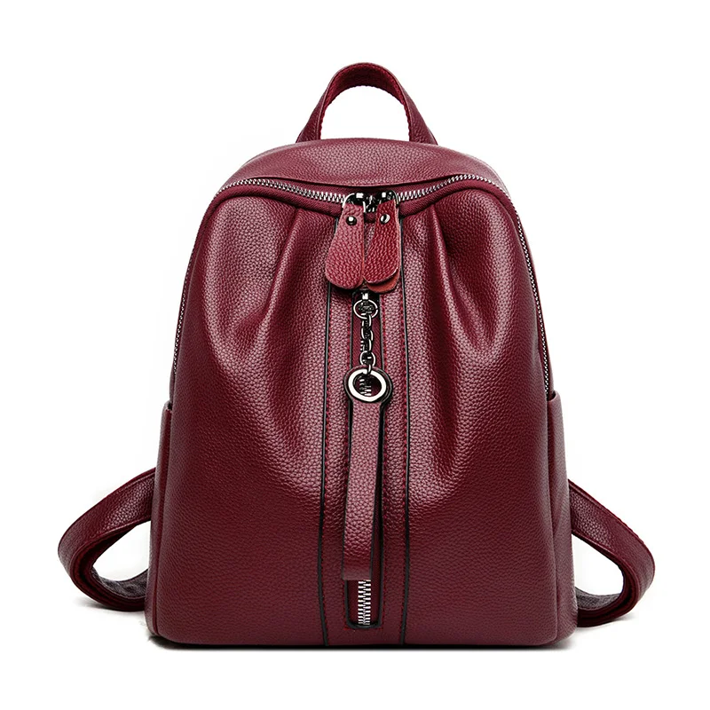 

2020 Female Shoulder Back Pack Women Leather Backpacks Ladies Large Capacity Travel Bagpack Vintage Shcool Backpack for Girls