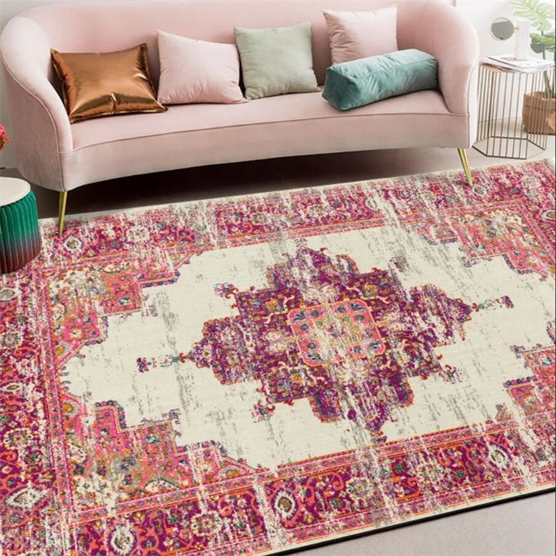 

120x160 Retro Vintage Carpet Persian Carpet Living Room Bedroom Mat Anti-slip Area Carpet Absorbing Boho Moroccan Tabisstyle