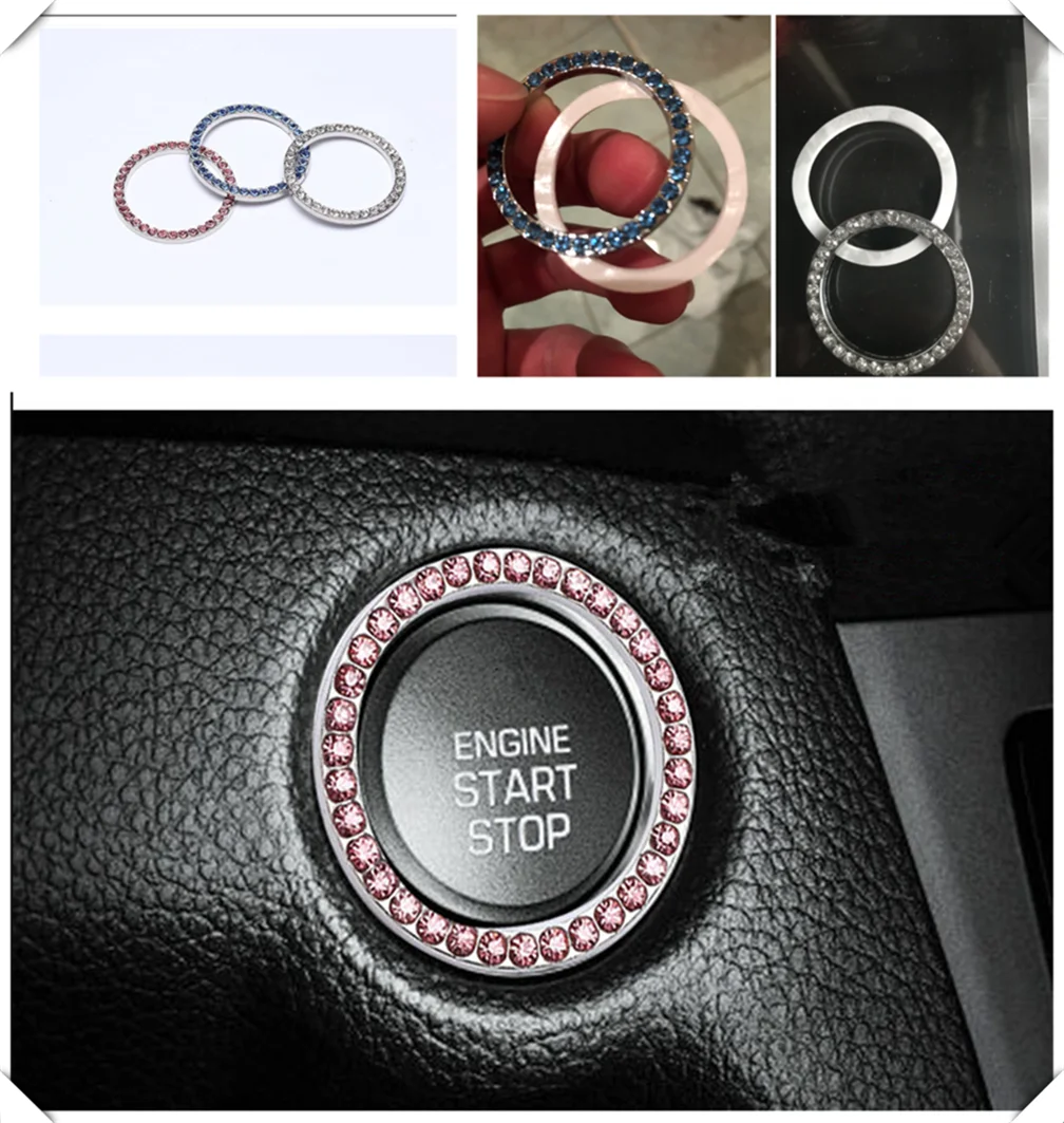 Автозапчасти пусковой переключатель декоративное кольцо Кристальные наклейки