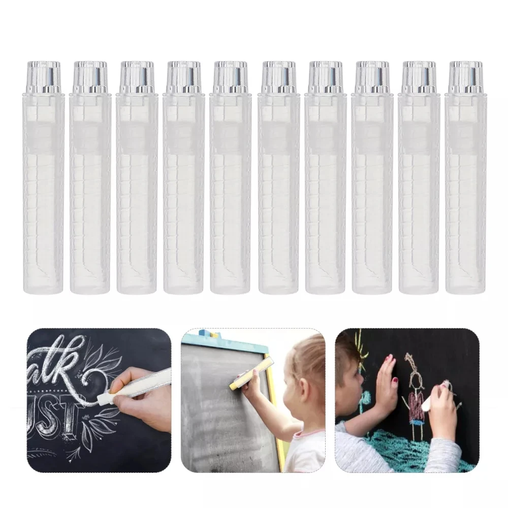 

5 шт., прочный держатель для мела, пластиковый прозрачный экологически чистый водорастворимый мел, зажимная крышка для мотыги, учителя, студ...