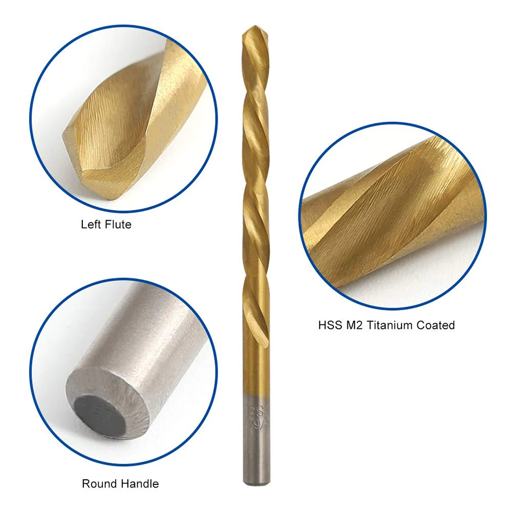 13 шт. набор сверл для левшей M2 HSS с покрытием из нитрида титана (1/16 1/4 дюйма)|Сверла|