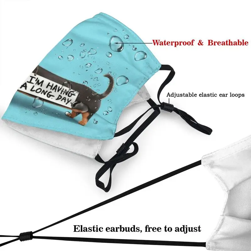 Маска для лица Kawaii такса Пылезащитная маска взрослых барсука сосисок и