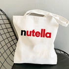 Nutella Kawaii Наплечные сумки с принтом женский кошелек Harajuku графические женские Мультяшные холщовые сумки Сумка женская повседневная сумка для магазина