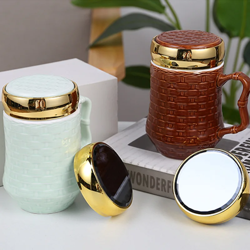 

Простой женский креативный керамический стакан для завтрака с крышкой и сувениром
