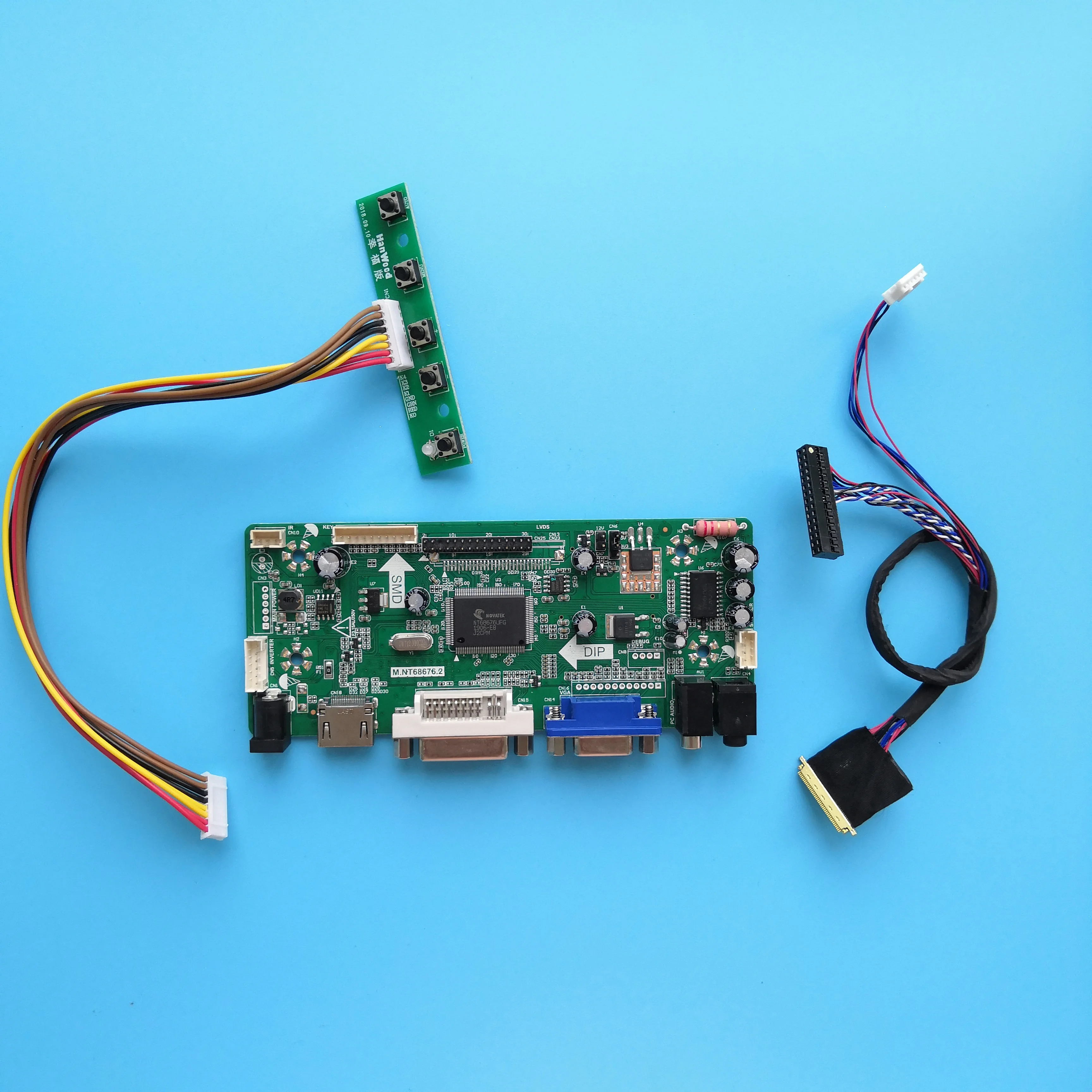 

Controller board kit for LP156WH3(TL)(C2)/(TL)(D1) monitor 1366*768 15.6" panel HDMI DIY DVI LED VGA LCD M.NT68676