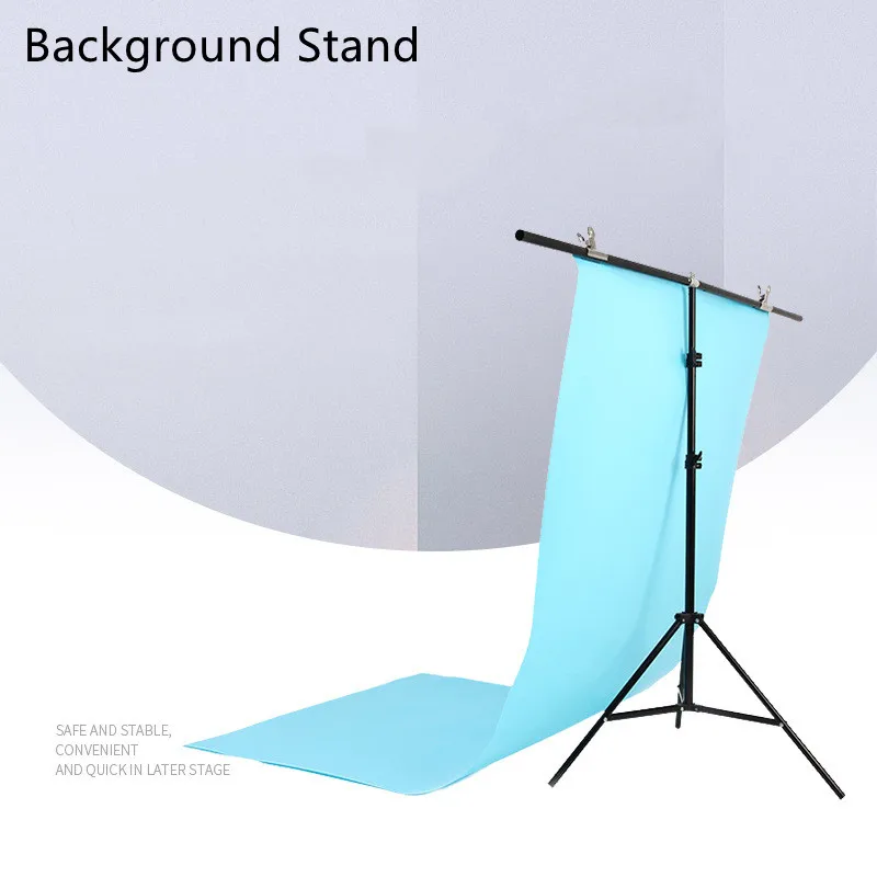 

Photography Photo Studio T-Shape Backdrop Background Stand Frame Support System Kit for Video PVC Green Cloth with Stand