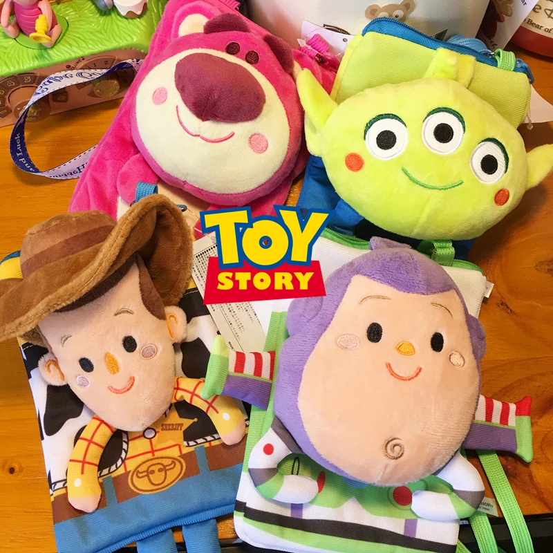 

Disney Movie Toy Story Cartoon Character Series Woody Buzz Lightyear Alien Lotso Touch Screen Bag Plush Cross-body Bag 15*10.5cm