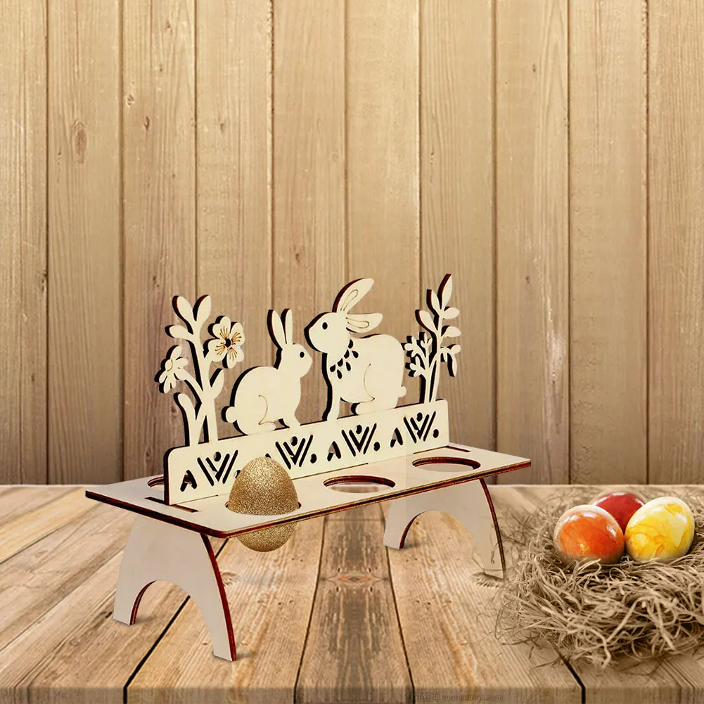 DIY пасхальный декор деревянные яйца поднос держатель пасхальные вечерние