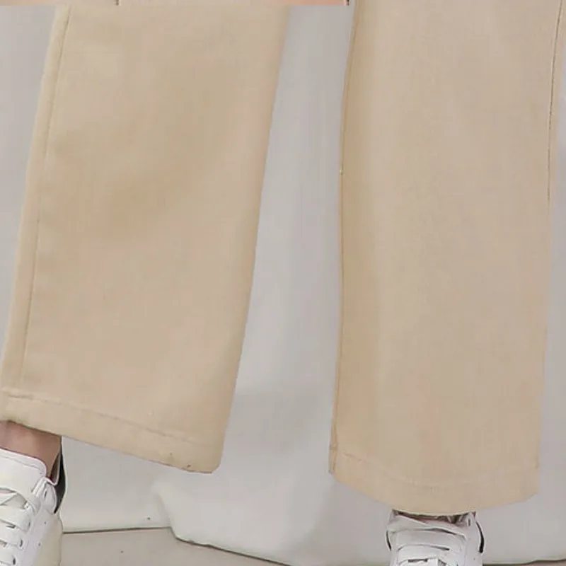 

Jumpsuits Women Autumn Ankle-length Solid Harajuku BF Thicken Overalls Loose Casual Wide-leg Student Basic All-match Trendy Chic