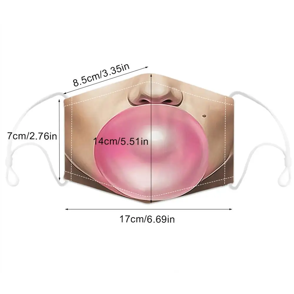 

Lip Printing Unisex Mouth Mask Reusable Protective PM2.5 Face Cover Half Fashion Breathable Warm Cotton Anti-Dust Masks