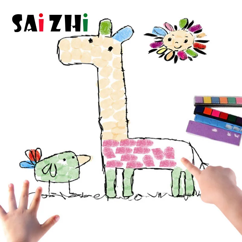 Saizhi 8 шт./компл. детская мультяшная Красочная картина на палец Набор для