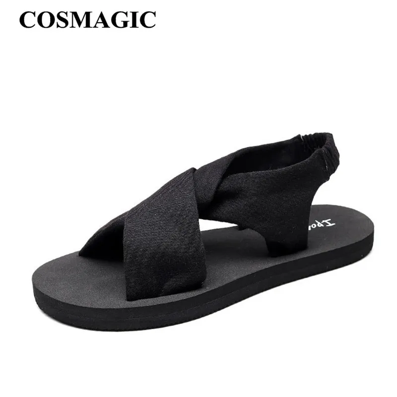 Женские сандалии на платформе comagic пляжные гладиаторы серого и черного цвета в